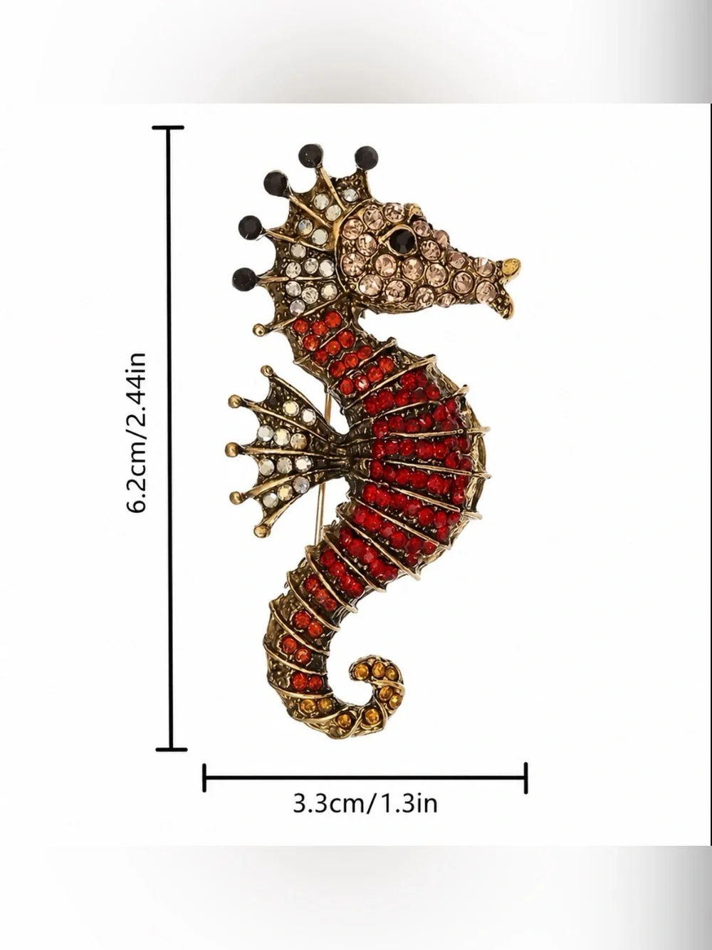 Source Unknown seahorse rhinestone